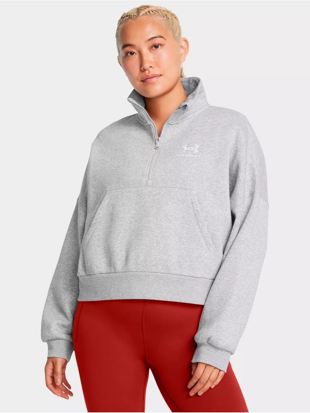 WOMEN'S UNDER ARMOUR ICON FLEECE OVERSIZED HALF-ZIP SWEATSHIRT Size L